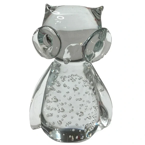 Owl Hand Blown Murano Glass Artisan Hand Blown Piece Adorable Whimsical Wise Owl